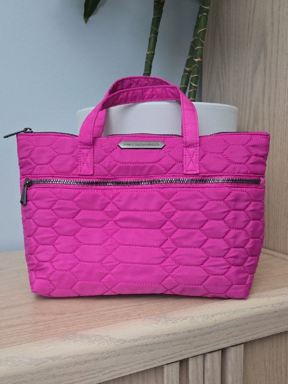 NWOT Aimee Kestenberg Hot Pink Quilted Small Tote